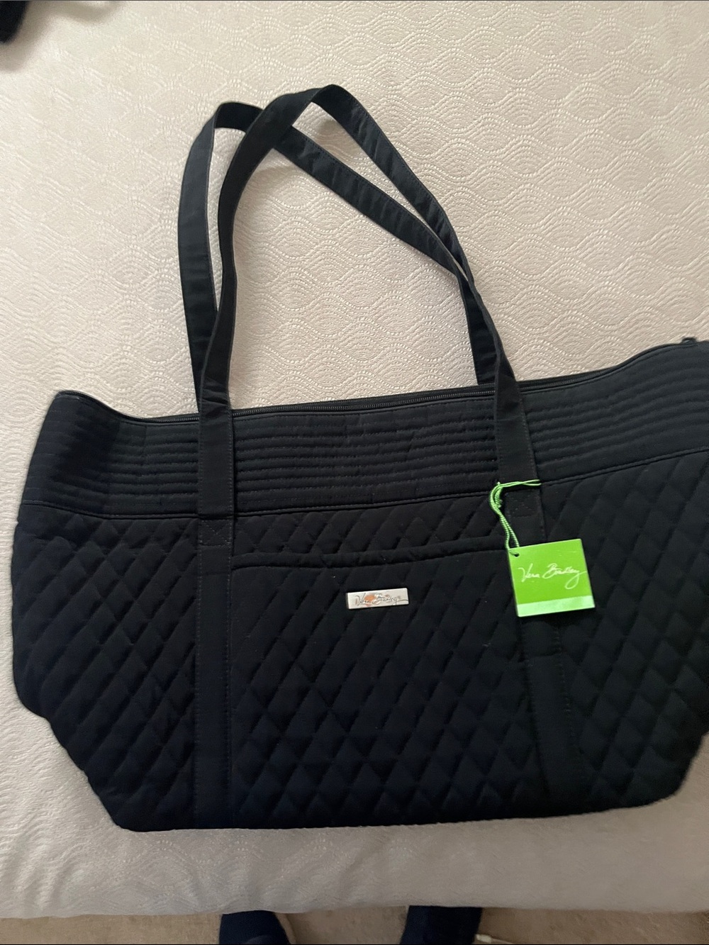 Vera Bradley Black Quilted Shoulder Tote